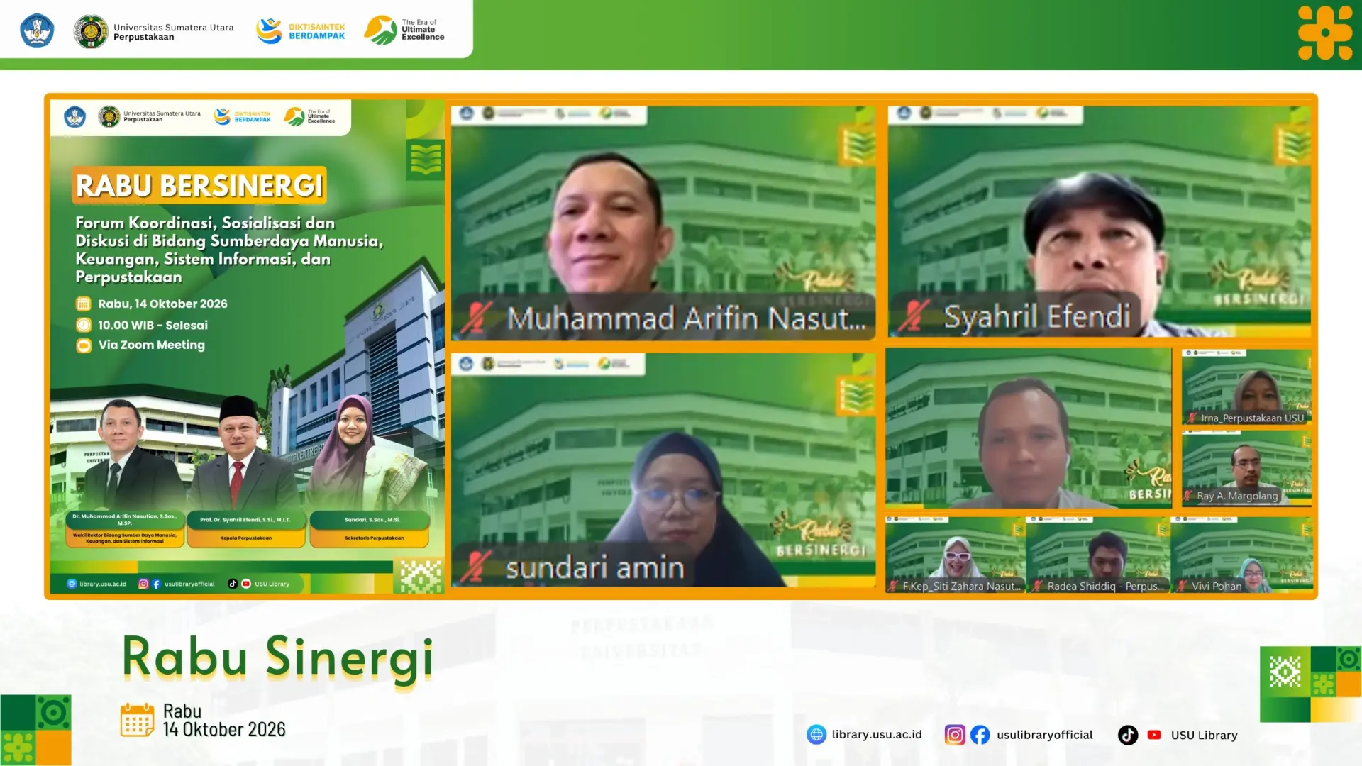 Rabu Sinergi: Perpustakaan USU Paparkan Program Kerja dan Inovasi Layanan